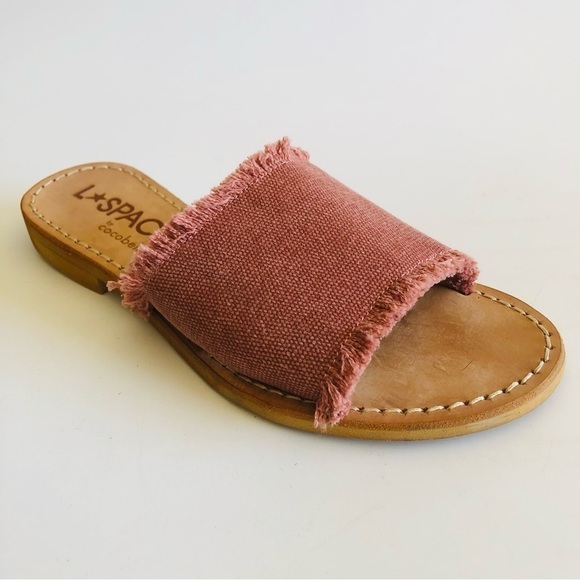 L*Space by Cocobelle Pink Canvas Slides - Picture 6 of 15